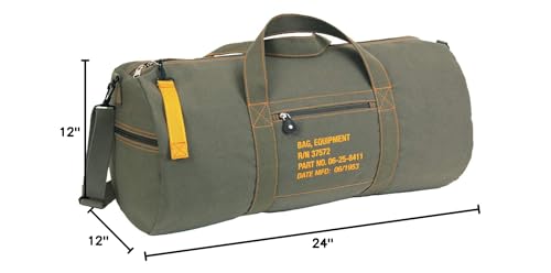 Rothco Canvas Equipment Bag, Heavyweight Cotton Carryall - color: Olive Drab, size: 24 Inches