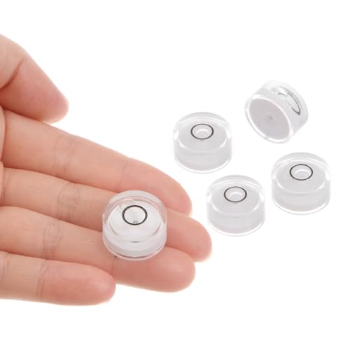 5pcs Small Circular Bubble Spirit Levels - [18mm Diameter 9mm Thickness] Mini Round RV Level Leveling Tools for Travel Trailer Turntable Camera, White - color: White, size: 18mm x 9mm