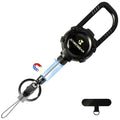 BasicGear Zinger Retractable Carabiner, Magnetic, 29in Steel Cable