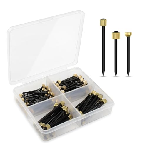 90 Pcs Nails for Hanging Picture Decorative Nail for Hanging Wall Decor Pictures Frame Kit 3 Sizes Picture Hangers Photo Hanger Made of Steel Pin & Brass Head Nails Hardware with Plastic Box (Black)