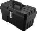 Akro-Mils 14" Plastic Toolbox with Removable Tray,Steel Latch & Padlock Eye,Industrial-Grade Tool Box for Tools,Crafts,First Aid & Hobby Supplies, 14"x8"x8",Made in USA, Black (09514) (Pack of 6) - color: Black, size: 6-Pack