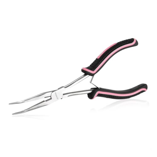 Long Reach Bent Needle Nose Pliers Serrated Jaw with Wire Cutter - style: Bent Needle Nose Plier with Serrated Jaws & Cutter