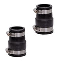 Fernco 1056-150/125 1-1/2-in. x 1-1/4-in. Flexible PVC Pipe Coupling for Cast Iron and Plastic Plumbing Connections, 2-Pack