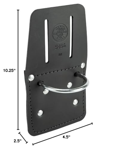 Klein Tools 5456 Leather Hammer Holder with Slotted Connection and Metal Ring - color: Black, size: Pack of 1