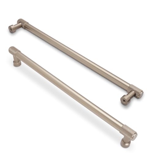 10 Pack 12-3/5 inch(320mm) Champagne Bronze Kitchen Cabinet Handles Knurled Cabinet Pulls Gold Drawer Pulls Kitchen Cabinet Hardware Dresser Handles - color: Champagne Bronze, size: 12-3/5" Hole Center