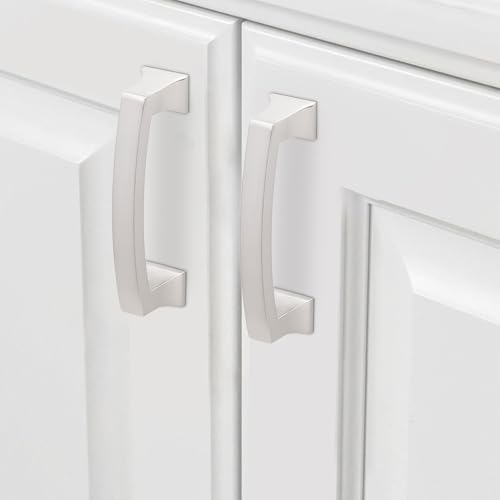COTYKILEY 10 Pack 3 Inch(76mm) Brushed Satin Nickel Cabinet Handles Kitchen Cabinet Pulls Cabinet Door Handles Kitchen Cabinet Hardware Cupboard Drawer Pulls Dresser Handles - color: Brushed Satin Nickel, size: 3" Hole Center（76MM）