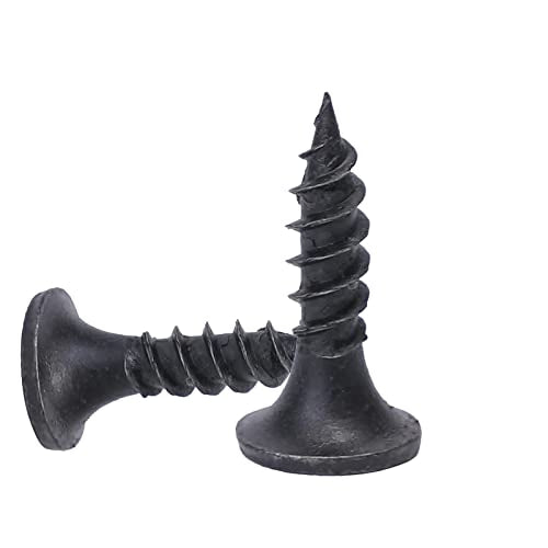 #6 X 5/8" Wood Screws 100pcs Black Flat Phillips Screws Self Tapping Wood Screws Carbon Steel Assorted Drywall Screws for Wood, Cabinet, Furniture - size: #6 X 5/8"