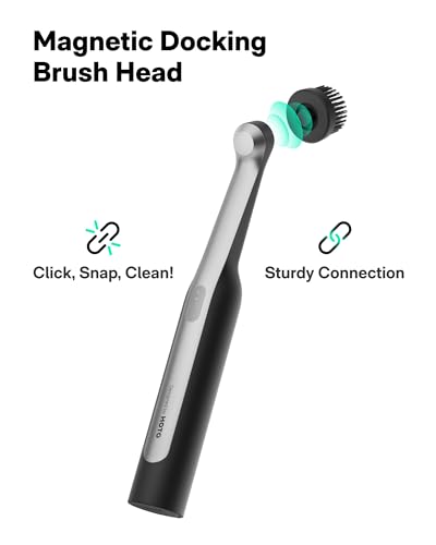 HOTO Wand™ Cordless Spin Scrubber, Electric Grout Brush, 12 Brush Heads