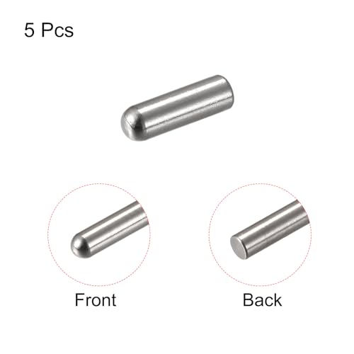 uxcell 5x14mm Dowel Pins, 5pcs 304 Stainless Steel Round Head Flat Chamfered End Dowel Pin Bunk Bed Pins Shelf Pegs Support Shelves Fasten Elements - size: 5x14mm