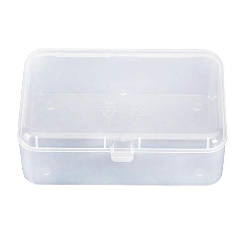 AKOAK Clear Polypropylene Rectangle Mini Storage Containers Box with Hinged Lid for Accessories,Crafts,Learning Supplies,Screws,Drills,Battery,Pack of 4 (3.46" x 2.24" x 1.18") - size: 3.46" x 2.24" x 1.18"