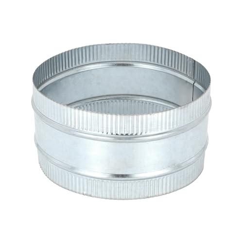 PATIKIL 8 Inch Duct Connector Coupling, Galvanized Steel Straight Dryer Vent Coupler Flexible Ducting Collar Connector Round Crimped Ventilation Duct Extension for HVAC System Pipe - size: 8 Inch