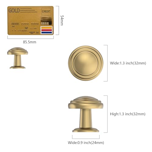 Amerdeco 10 Pack Champagne Bronze Cabinet Knobs Single Hole Cabinet Pulls 1 Inch Drawer Knobs for Bathroom Cabinets ZH0086 - color: Champagne Bronze, size: 1" Single Hole