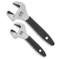 2 Pack Adjustable Wrench Set, 8-inch and 10-inch Wrench with Serrated Self-tightening Jaw, 25mm and 30mm Wide Jaw Opening Wrench for Plumbing, Automotive, Industrial - size: 2 Pack(8"+10")