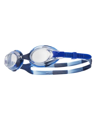 TYR Kids' Swimple Goggles - Colorful Swim Goggles for Beginners - color: Clear/Light Blue/Blue
