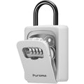Puroma Key Lock Box Large with Code Lockbox Outdoor Wall Mount 1 Silver - color: Silver