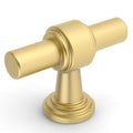 Amerdeco 10 Pack Brushed Gold Cabinet Knobs 1.46 Inch(37mm) Single Hole Cabinet Handles Rectangle Dresser Knobs Drawer Knobs and Pulls for Bathroom Cabinets ZH0069 - color: Brushed Gold, size: 1.46" Single Hole