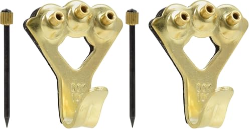 OOK 533050 Professional Picture Hangers, Art Hangers, Padded, Brass, Reusable Picture Hooks, 100lb (1 Set) , Black (Pack of 2) - size: 1 set, 100lb (Pack of 2)