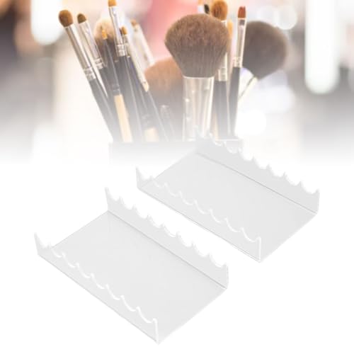 Pilipane 2PCS Makeup Brush Holder Clear Acrylic Horizontal Brush Drying Rack Organizer for Paint Brushes Vanity Table Accessory