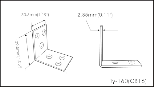 QCAA Heavy Duty Wider L Bracket 3.0mm(0.118") Thickness, 90 Degree, for Wooden Frame Bed Furniture Bookshelf, 40 x 40 x 30 x 3.0 mm, Made in Taiwan, 12 Pack - color: 40mm, size: 12 Pack