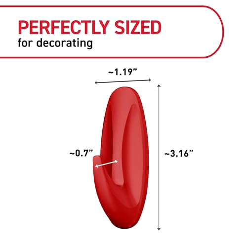 Command Medium Designer Hooks, 9 Hooks, 12 Strips - color: Chili Pepper