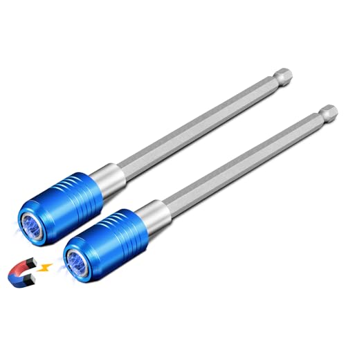 BLACKROBOT 2-Piece Magnetic Quick Change Impact Bit Holder, 6-Inch Long Drill Bit Extension for 1/4" Hex Drives, Ideal for Screwdriver Bits, Nuts, Drills and Socket Driver Adapters - size: 6 inch