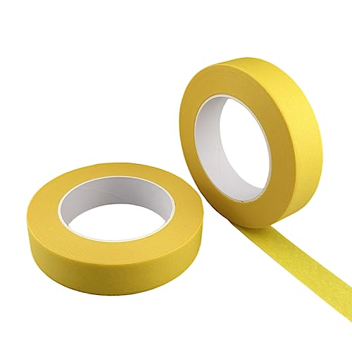 Yellow Masking Tape, 1 Inch x 55 Yards, 2 Rolls - color: Yellow