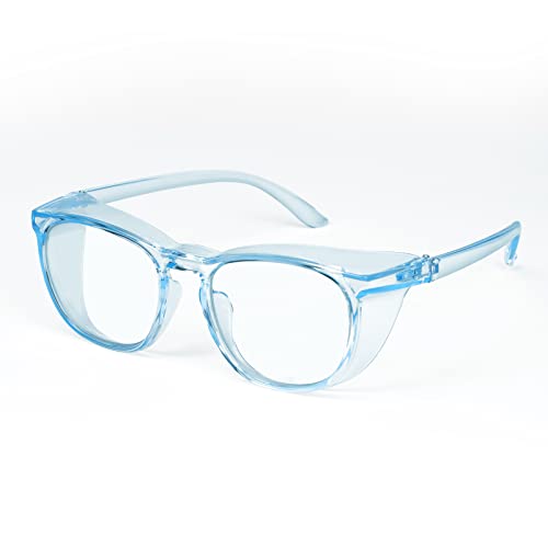 MORK&SUKY Safety Glasses, Stylish Goggles With No Fog Lense, Alternatives To Regular Protective Eyewear For Lab and Nursing. - color: Light Blue