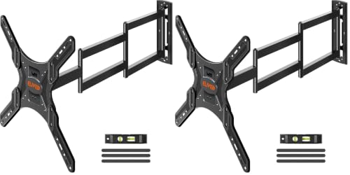 ELIVED Long Arm TV Wall Mount for Most 26-65 Inch TVs, 37.4 Inch Long Extension TV Mount Swivel and Tilt, Max VESA 400x400mm, Full Motion Wall Mount tv Bracket Holds up to 77 lbs. (Pack of 2) - size: Indoor Arm: 37.4" (Pack of 2)