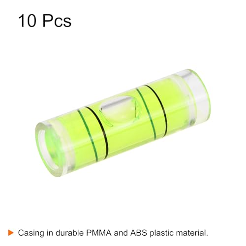 HARFINGTON 10pcs Small Cylindrical Bubble Level Vials 10x30mm PMMA Mini Horizontal Bubble Spirit Level Measuring Layout Tools for RV TV Picture Frame Hanging Tool Leveler - size: 10x30mm