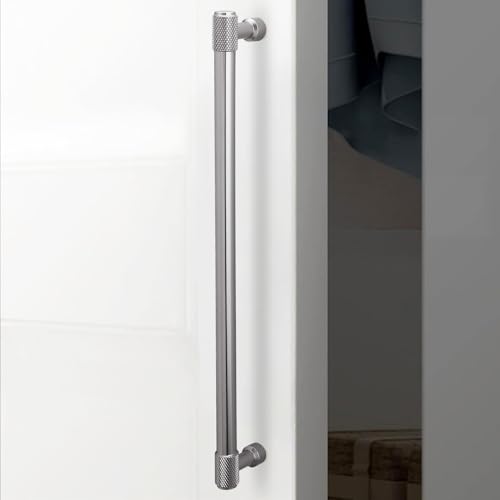 10 Pack 10 Inch(256mm) Brushed Satin Nickel Kitchen Cabinet Handles Knurled Cabinet Pulls Sliver Drawer Pulls Cabinet Hardware Kitchen Handles Drawer Pulls Dresser Handles - color: Brushed Satin Nickel, size: 10" Hole Center