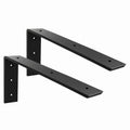 WINKER Countertop Support Bracket 2 Pack Heavy Duty 3/8" Thick Hidden L Shelf Bracket 20" x 8" x 2.5" Metal Corbels for Quartz/Granite/Wood/Concrete/Laminate Countertops, Black (6 Hole) - size: 20″x8″x2.5″-6 hole-3/8" thick, style: Black-2Pack