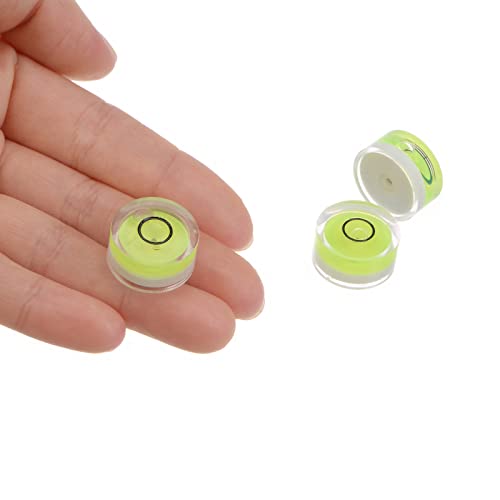 HARFINGTON 3pcs Round Bubble Level 18x9mm Mini Circular Bullseye Spirit Levels for Leveling Camera Tripod Telescope Workshop Turntable Pictures Frame, Lime - color: Lime (Black Circle), size: 18x9mm
