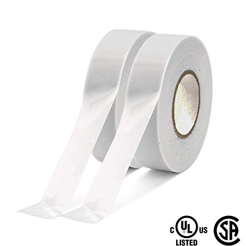 Xtricity Vinyl White Electrical Tape 3/4" x 66 Ft for Electrical Insulation - color: White, size: 2 Pack