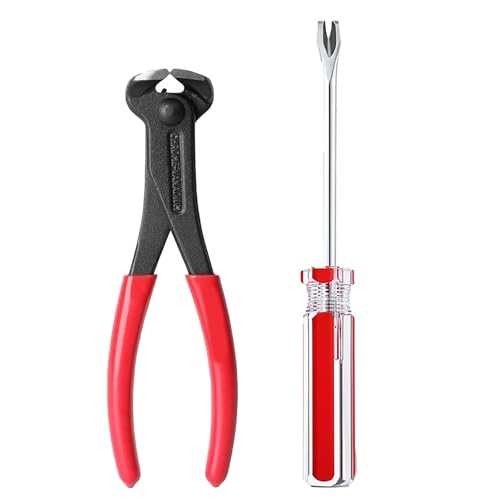 Upholstery Staple Remover Tack Puller Nail Remover Tool Set Nail Puller Plier, Staple Puller, Tack Lifter, Fastener Remover, for Furniture Floor Wall Wooden Case Car Photo Frame (2 pcs) - style: Style3