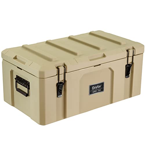 Eylar SRC-50 Crossover 26 Inch Cargo Case, Equipment Hard Case, Roto Molded, Stackable with Pad-Lock Hasp, TSA Standard, IPX4 Rated, Waterproof Crushproof, Truck & Roof Rack Storage (Tan) - style: Tan