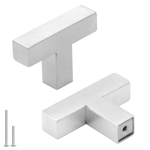 Goldenwarm 5 Pack Brushed Nickel Cabinet Knobs，Single Hole Drawer Knobs - color: Brushed Nickel, size: Single Hole
