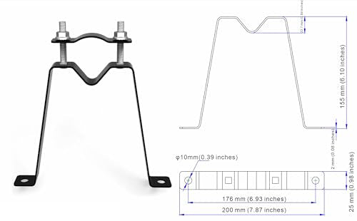 PIBIDI Long-Reach Antenna Mount, 1.25x66in J-Pole for Weather Station - color: Length 5' 6"