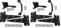 HOME MASTER HARDWARE Wood Gate Hardware Set- Heavy Duty 6" Gate Tee Hinge,Pull Set Gate Hardware Kit with Screws for Outdoor Fence Swing Gate Black Finish (Pack of 2) - size: 6 inch T Hinge (Pack of 2)