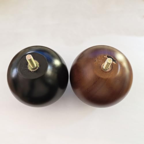 Solid Wood Sofa Replacment Parts 4 Inch Round Ball Shape Furniture Legs for Sofa Couch Ottoman Loveseat Cabinet Legs Furniture Feet Set of 4 (Walnut) - color: Walnut
