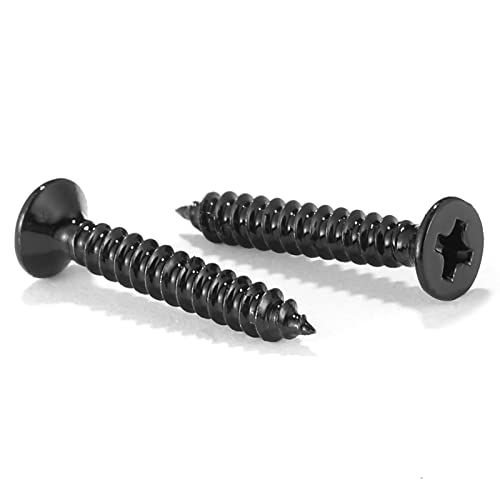 #4 x 3/4" Wood Screw 100Pcs 18-8 (304) Stainless Steel Screws Flat Head Phillips Fast Self Tapping Drywall Screws Black Oxide by SG TZH - size: #4 x 3/4"