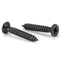#4 x 3/4" Wood Screw 100Pcs 18-8 (304) Stainless Steel Screws Flat Head Phillips Fast Self Tapping Drywall Screws Black Oxide by SG TZH - size: #4 x 3/4"