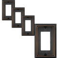 OKAWYC Single Decorator Light Switch Cover Adler Metal Wall Plate, 4-Pack Aged Bronze 1 Gang Single Rocker, for Receptacle Dimmer Switch GFCI Outlet, Switch Cover Decorative Wallplate, Durable - style: 1 Decorator 4PK