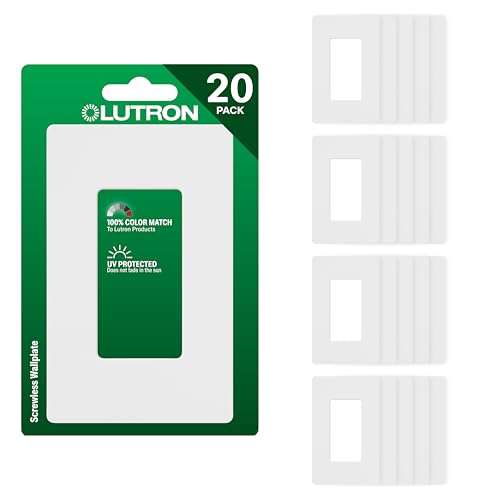 Lutron Claro Light Switch Cover Plate, 1 Gang Wallplate, Gloss - color: White, size: 20 Pack