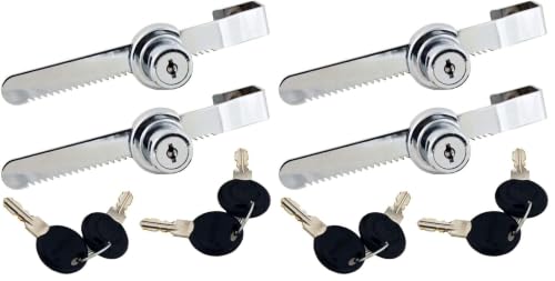 WOOCH Sliding Glass Door Ratchet Lock with Chrome Finish, Keyed Alike Showcase Display - 4 Pack - size: 5-1/2 Inches - 2Pack (Pack of 2)