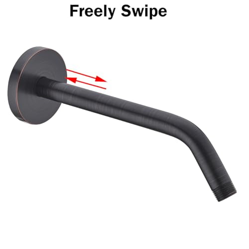 RANDOM Oil Rubbed Bronze Shower Arm with Flange,10 Inch Rain Shower Head Extension Arm.RD91018-10-ORB - color: 10″Oil Rubbed Bronze(Round Flange)