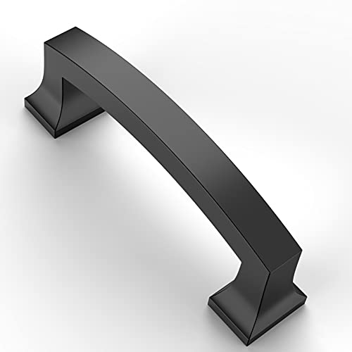 Asidrama 10 Pack 3 Inch(76mm) Hole Centers Kitchen Cabinet Handles, Matte Black Cabinet Pulls Kitchen Cabinet Hardware for Cupboard Drawer Pulls - color: Matte Black, size: 3" Hole Center, style: 10 Pack