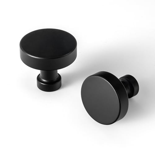 Goo-Ki 6 Pack Matte Black Drawer Knobs Modern Black Bar Cabinet Knobs, Single Screw/Hole Cabinet Pulls Kitchen Zinc Alloy Hardware Dresser Handles - color: Matte Black, size: 1.2 Inches