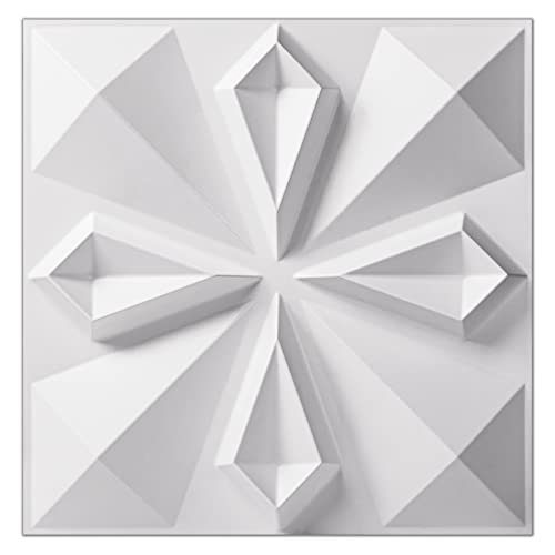 Art3dwallpanels 33 Pack 3D Wall Panels, White PVC | Modern Raised 3D Wall Tiles, Waterproof Fireproof, 33 Sheets Large Pack, Easy DIY Mount for Residential Commercial Wall - color: New White