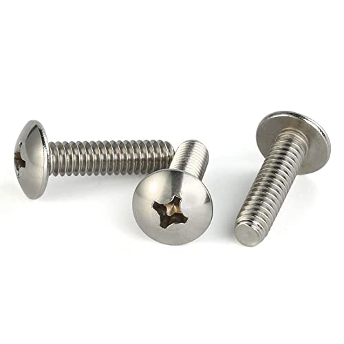 Mellewell #10-24 x 1/2" Truss Head Machine Screws, Full Thread, 18-8 Stainless Steel, Quantity 50 - color: Silver, size: #10-24 x 1/2"