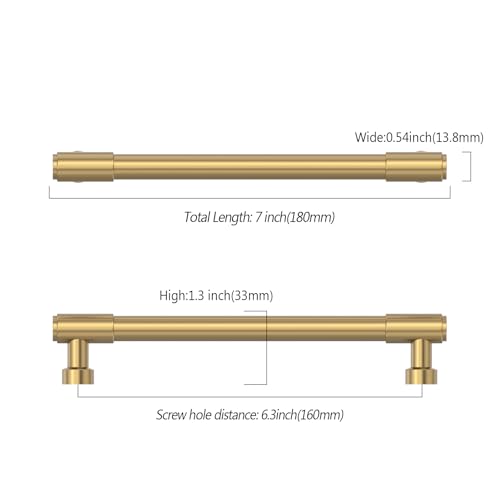 Asidrama Champagne Bronze Kitchen Cabinet Pulls,6.3 Inch,10 Pack - color: Champagne Bronze, size: 6.3" Hole Center